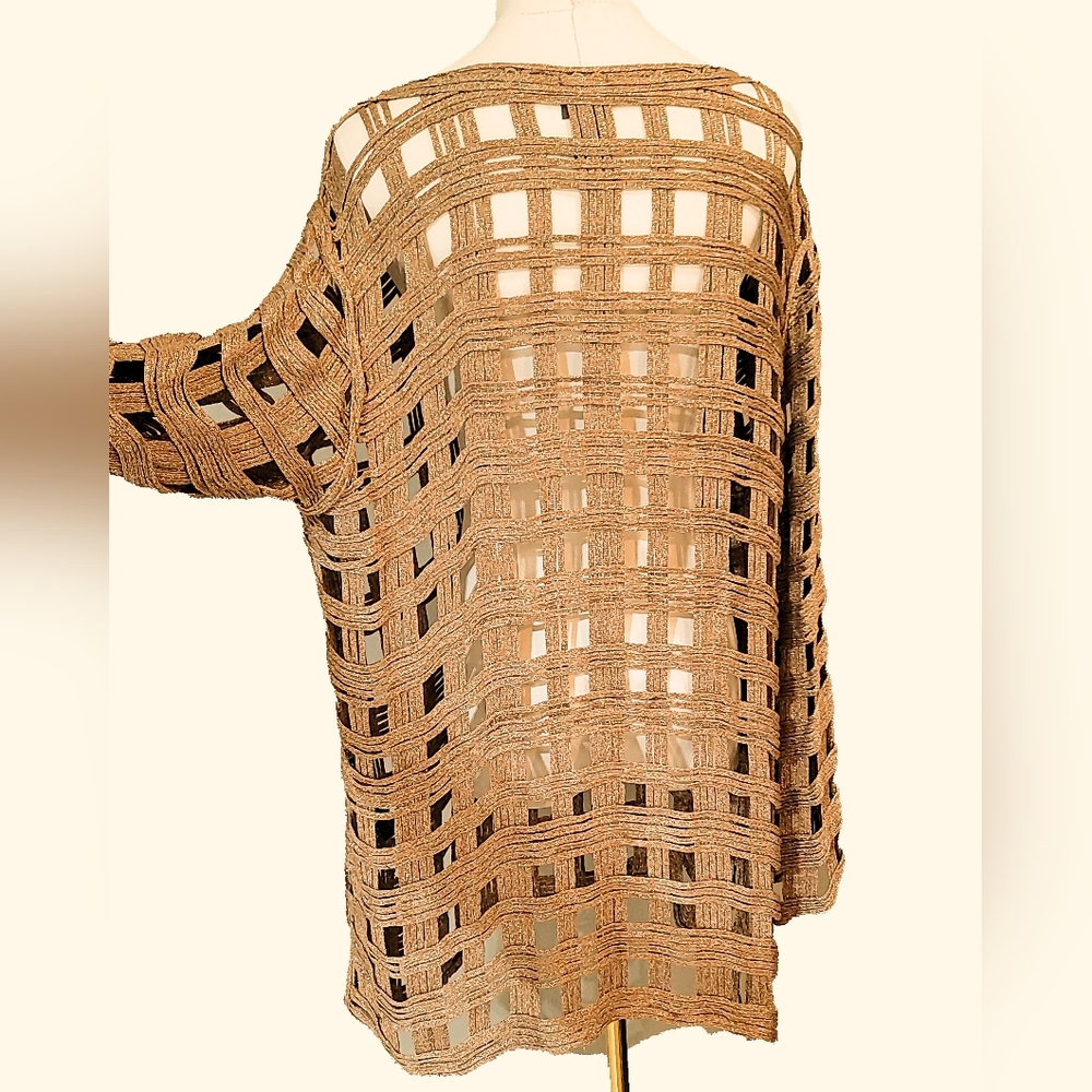 Chico's Tan Open Weave Tunic - Picture 5 of 7